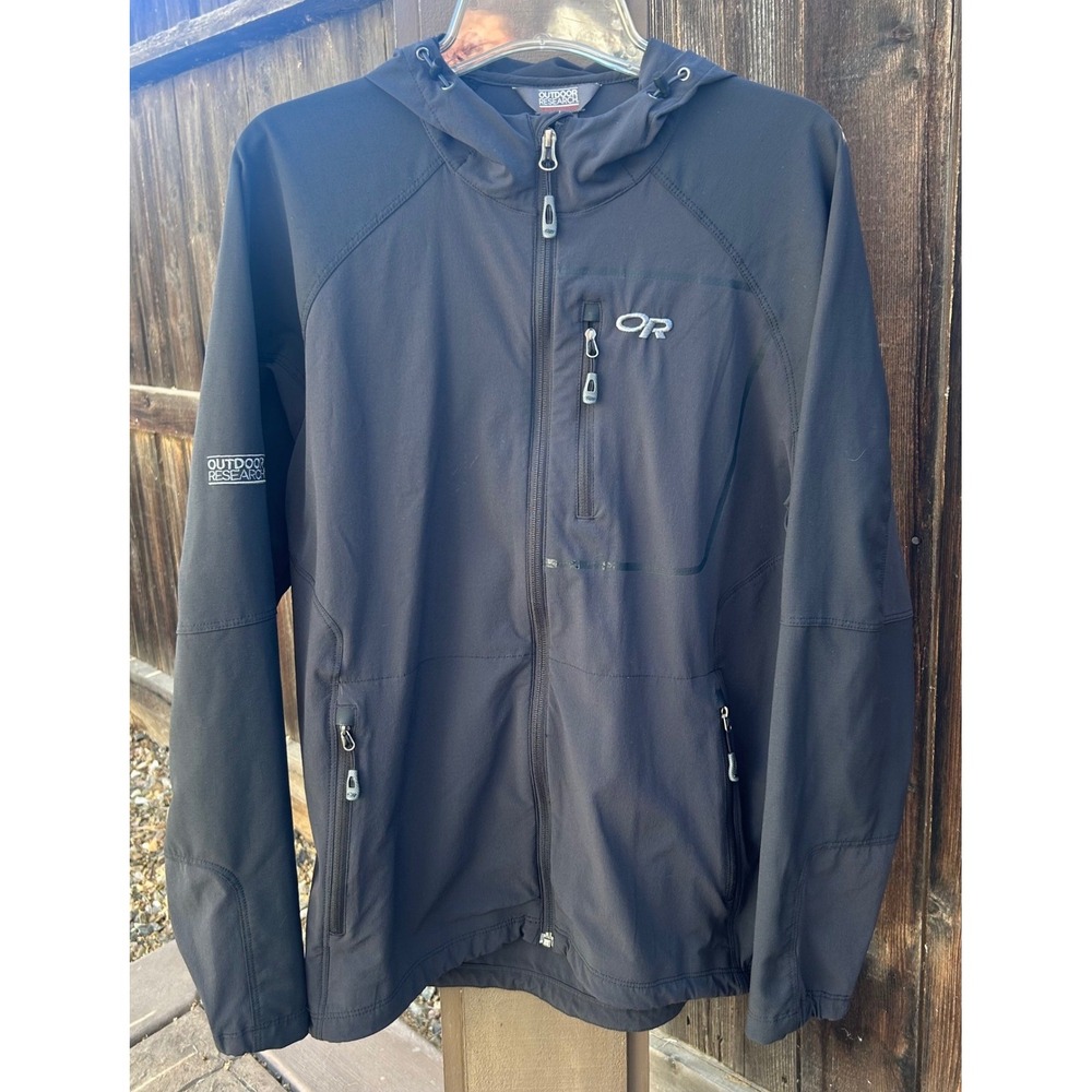 Outdoor Research Ferrosi Hoody Mens M Black Soft Shell Hooded Jacket Stretch